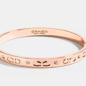 Coach Signature Hinge Rose Gold Bangle